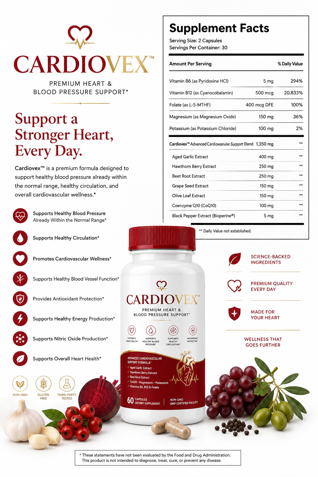 Cardiovex™ Premium Heart & Blood Pressure Support